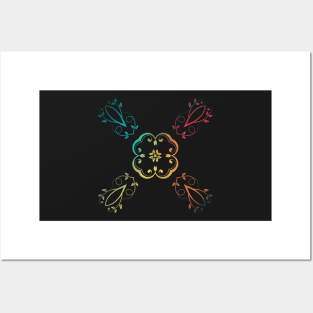 Rainbow abstract flower design 10 Posters and Art